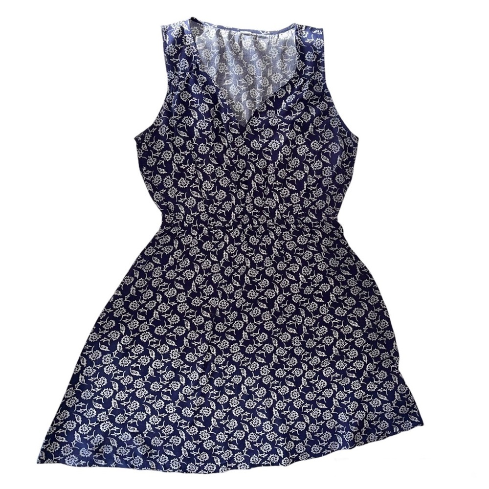 Old Navy Cotton Floral Navy & White Dress Sz M